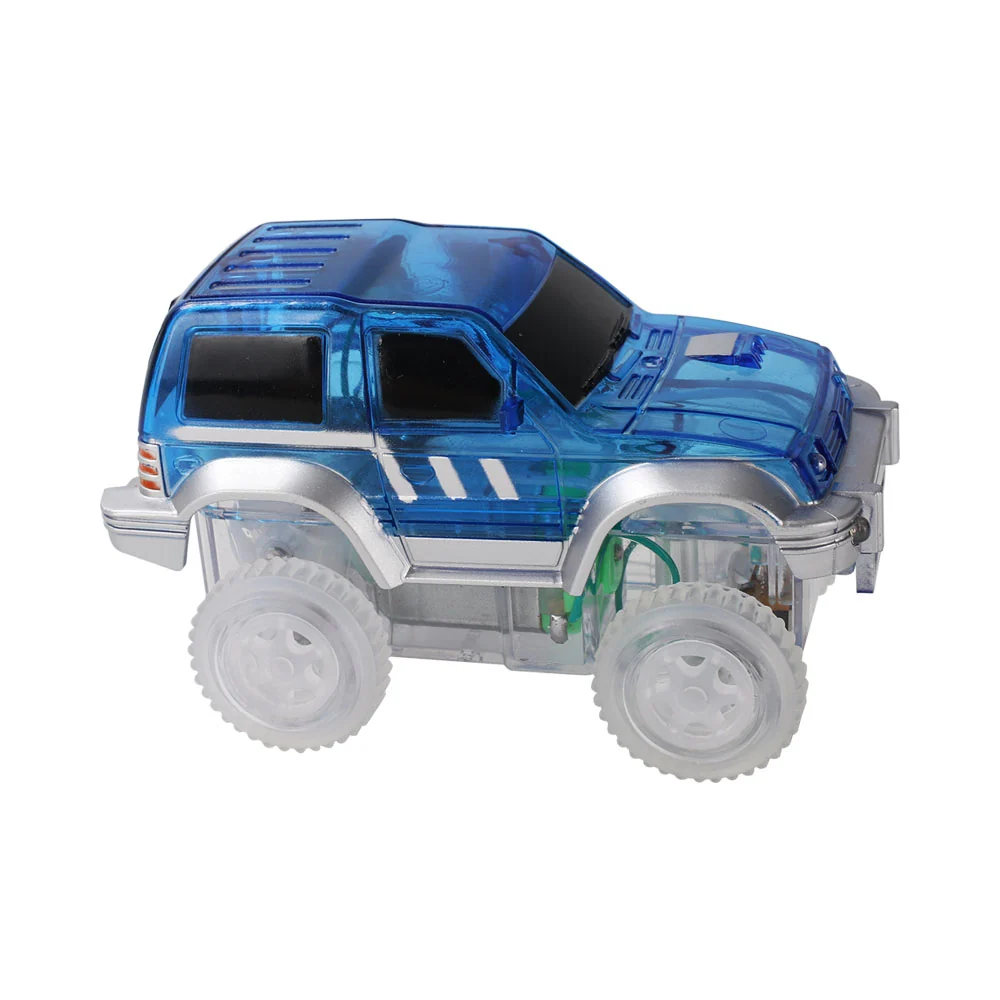 Voiture de circuit de course bleue