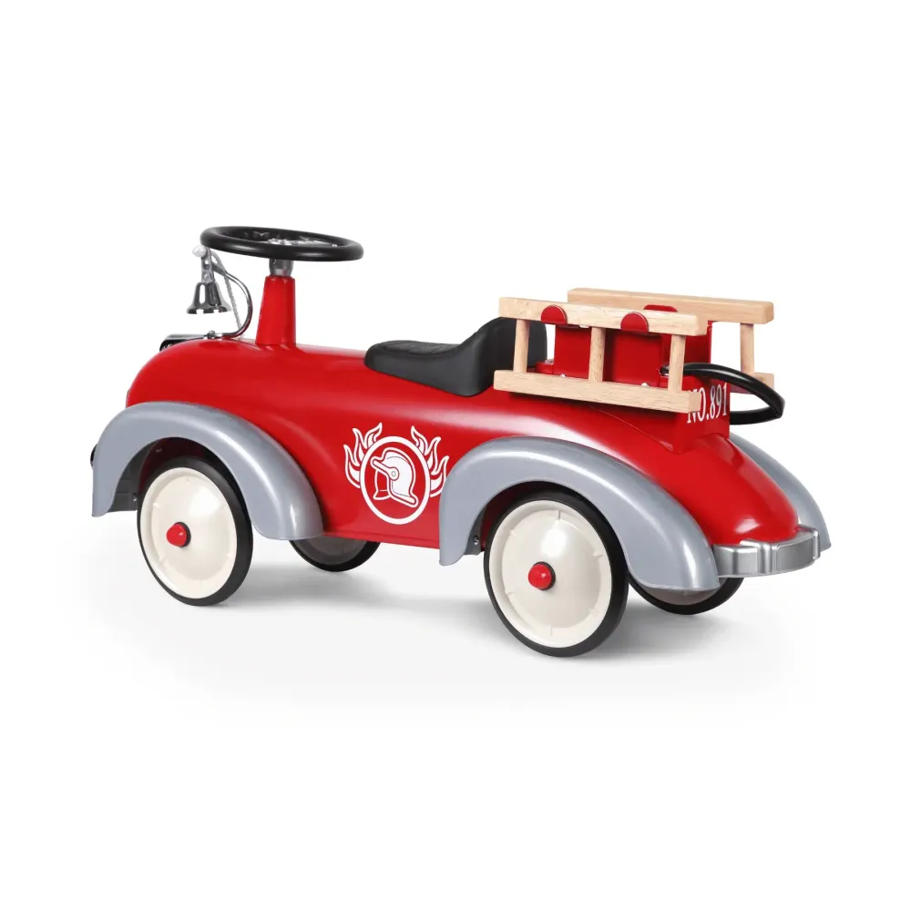 Voiture électrique Baghera Speedster pour enfants de 2 ans et plus – Camion de pompiers vintage en métal
