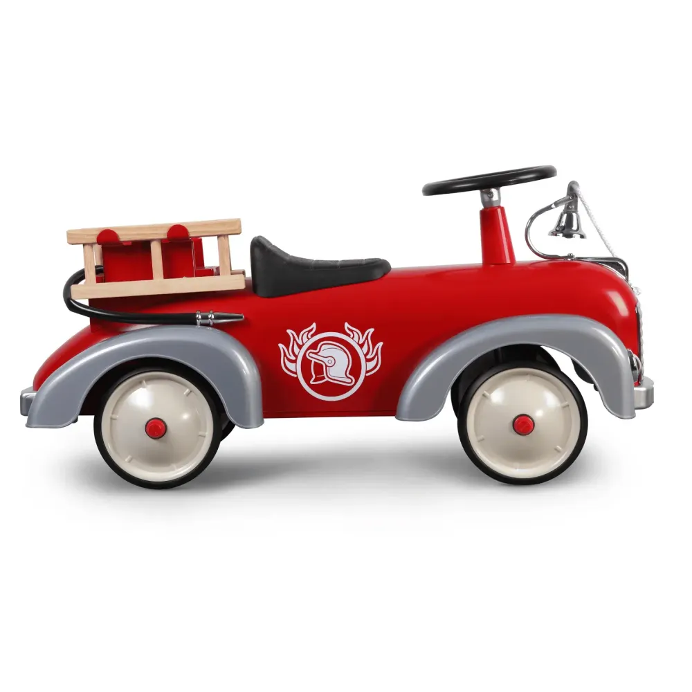 Voiture électrique Baghera Speedster pour enfants de 2 ans et plus – Camion de pompiers vintage en métal