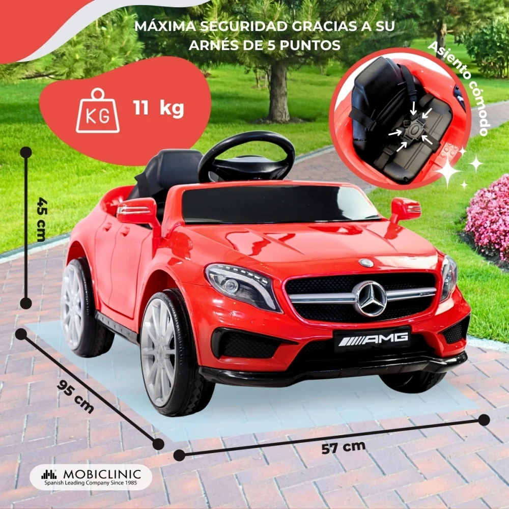 Voiture électrique pour enfants | Télécommande | Moteur 30W | 3 km/h | Puerto USB | Turbo | Mercedes Benz AMG | Mobiclinic