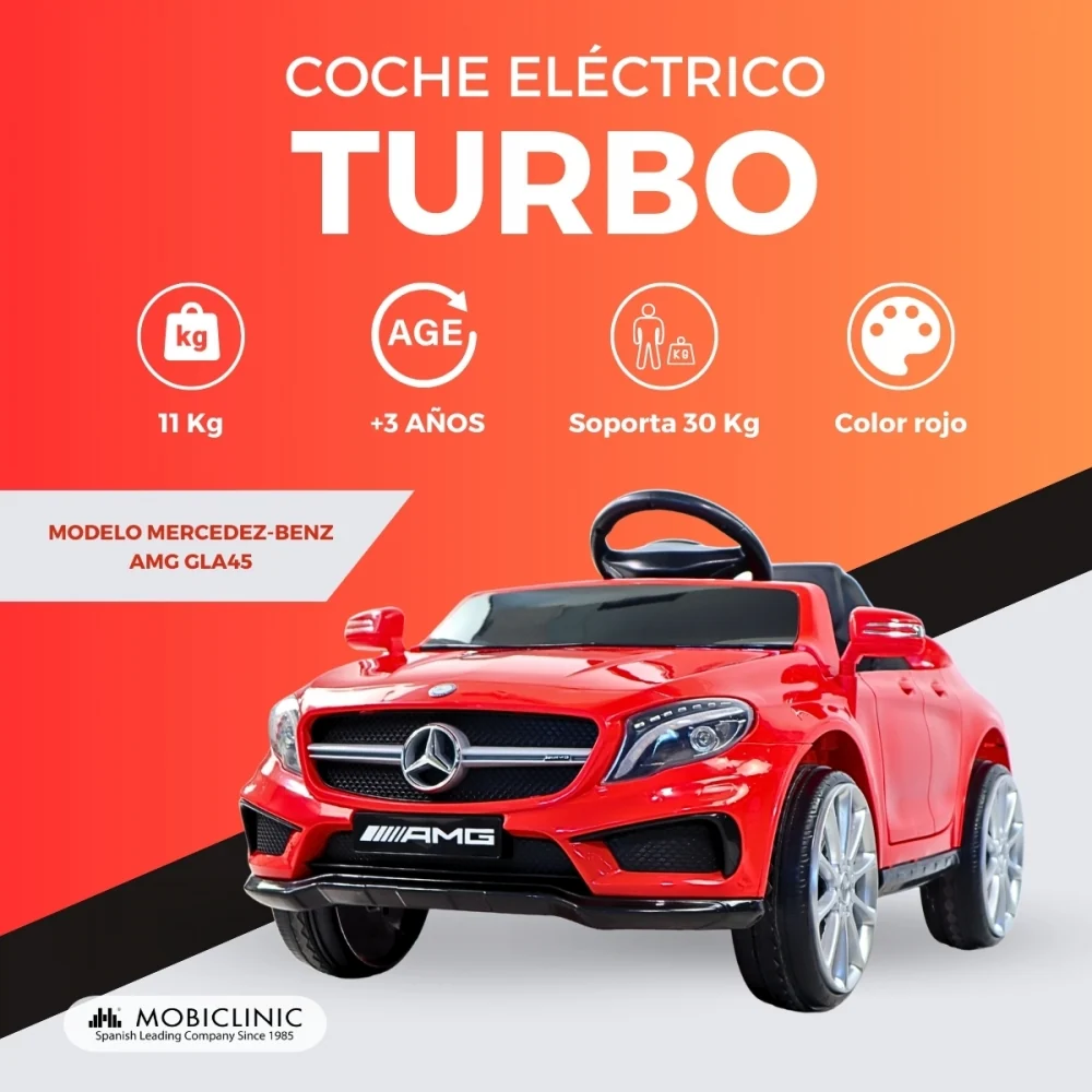 Voiture électrique pour enfants | Télécommande | Moteur 30W | 3 km/h | Puerto USB | Turbo | Mercedes Benz AMG | Mobiclinic