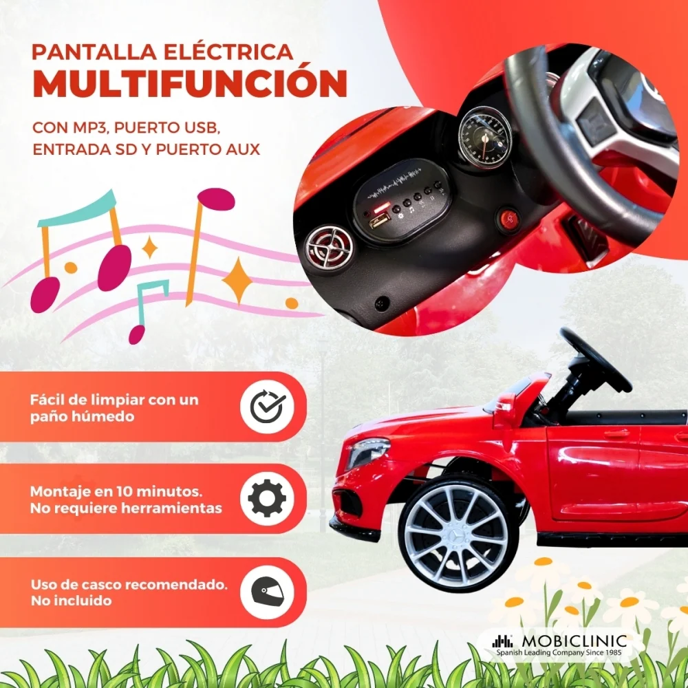 Voiture électrique pour enfants | Télécommande | Moteur 30W | 3 km/h | Puerto USB | Turbo | Mercedes Benz AMG | Mobiclinic