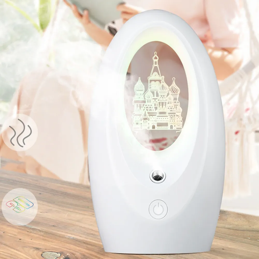 Voiture maison double usage 3D lumière stéréo humidificateur grand volume de brouillard mini atomiseur humidificateur d'hy...