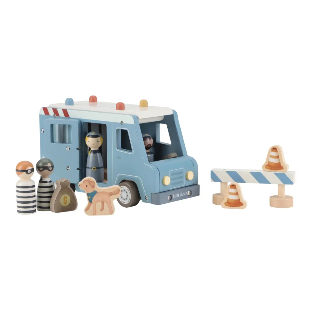 Voiture de police en bois – Bleu – Essentials