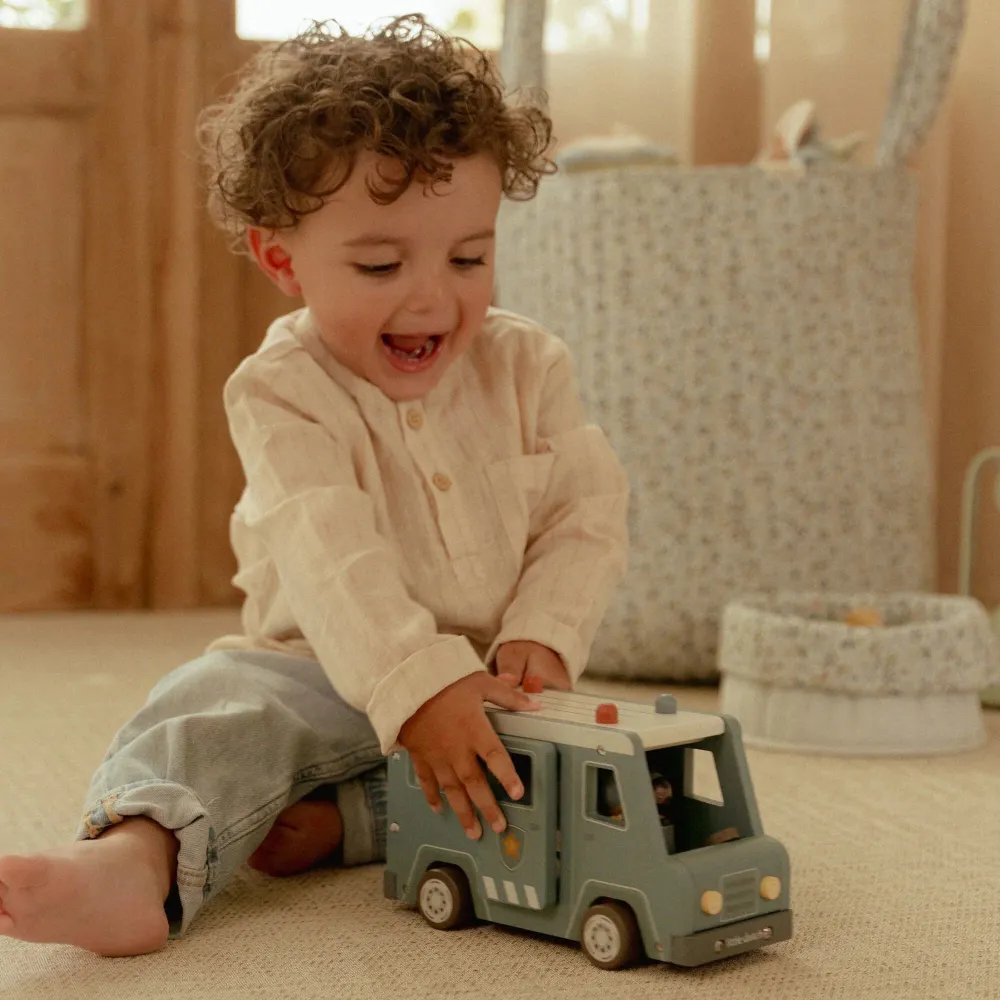 Voiture de police en bois – Bleu – Essentials