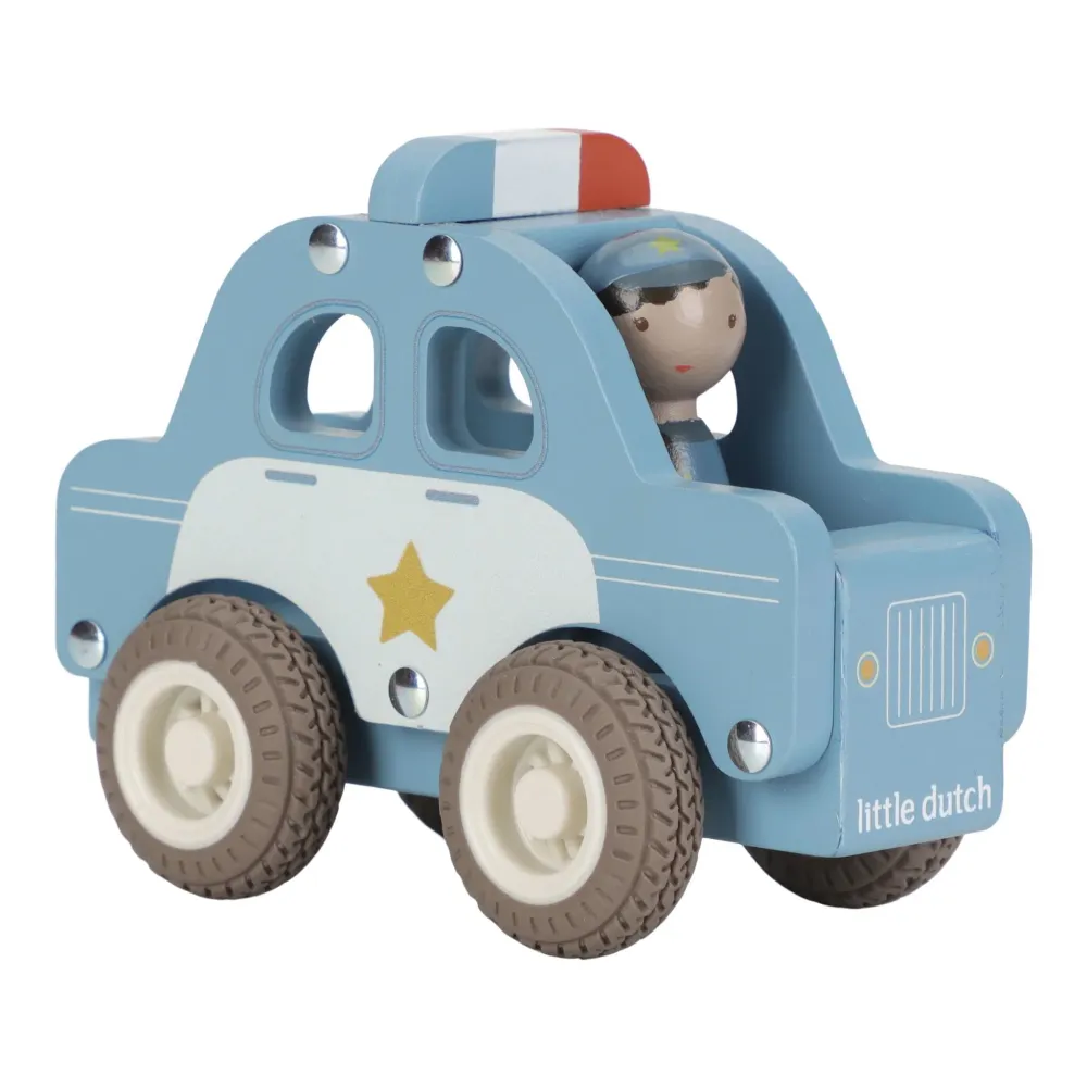 Voiture de police en bois – Bleu – Essentials