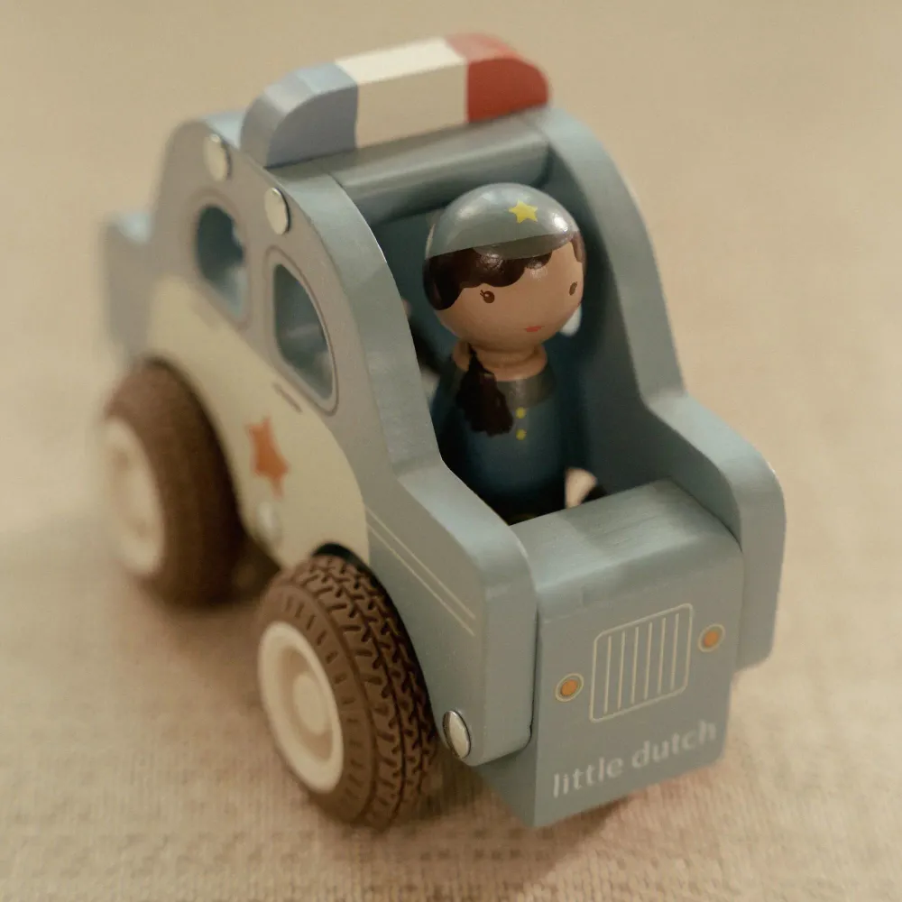 Voiture de police en bois – Bleu – Essentials