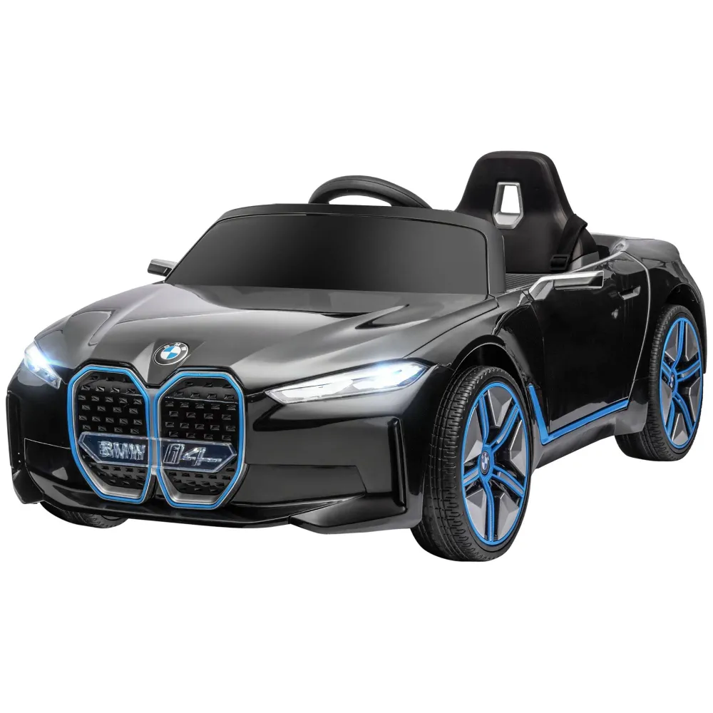 Voiture pour enfants, batterie rechargeable, 3-5 km/h, avec télécommande, lecteur multimédia, noire