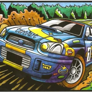 Voiture de rallye - Voiture de rallye en relief - Terciart