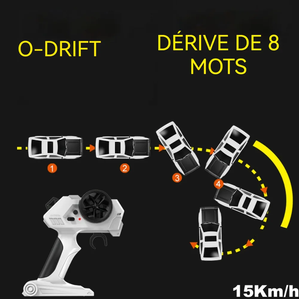 Voiture télécommandée 19,5x8,3x5,8cm voiture électrique télécommandée rc à vitesse variable 4WD drifting lighted toy car v...