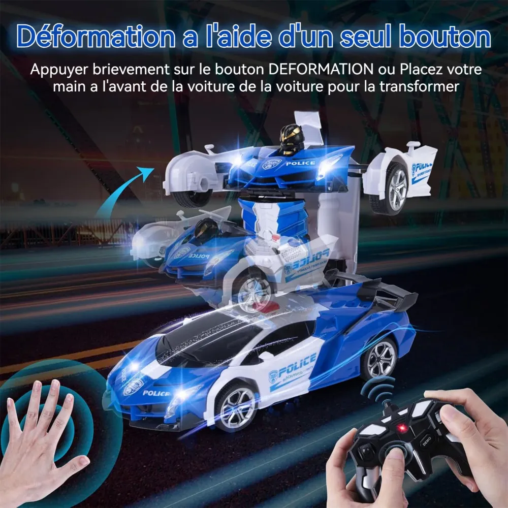 Voiture télécommandée 2,4 GHz de déformation télécommandée Car Caro Remote Control Rechargeable Car Car garçons et enfants...