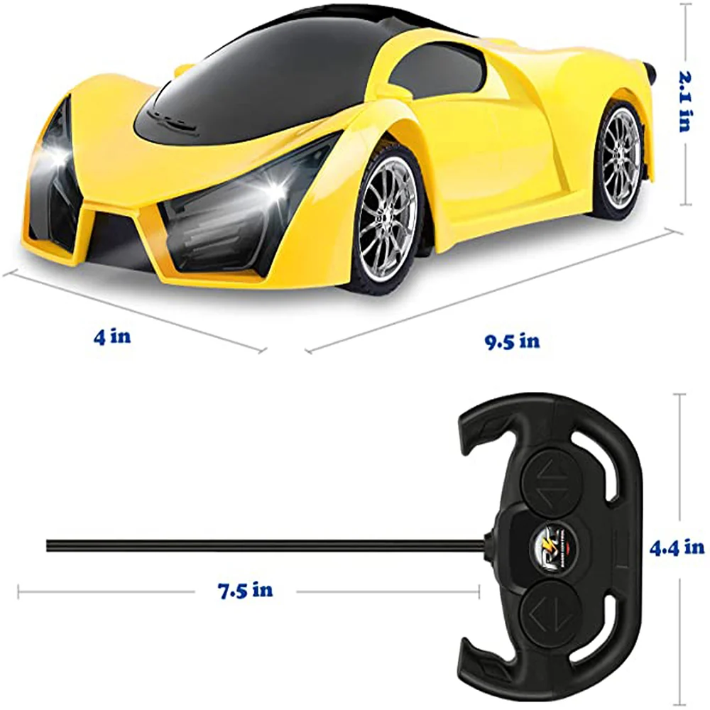 TD® Voiture télécommandée de simulation à quatre voies avec voiture télécommandée sans fil électrique jaune clair pour enf...