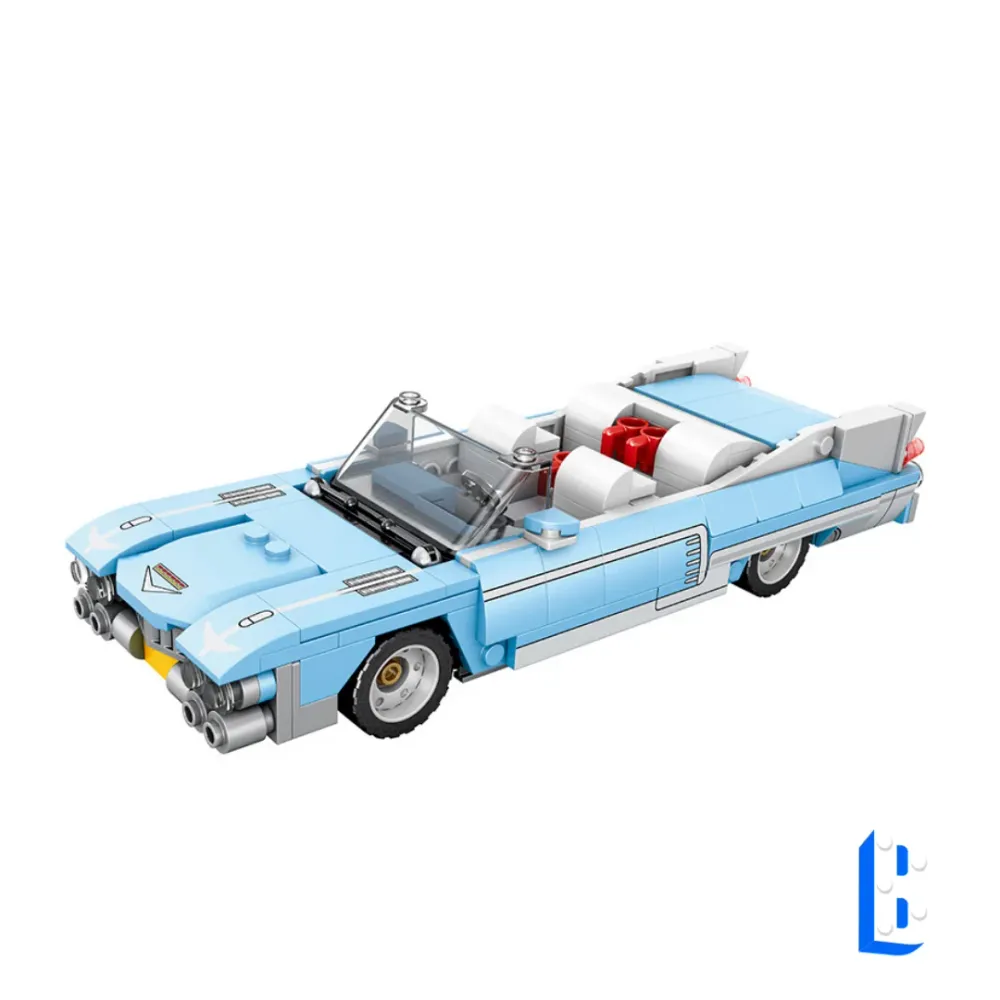 La voiture vintage bleu clair