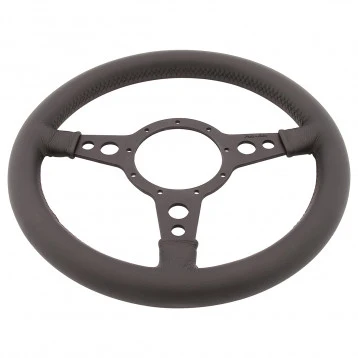 VOLANT, MOTO-LITA Mk4, JANTE EN CUIR 13", RAYONS NOIR, TROUS, PLAT