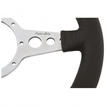 VOLANT, MOTO-LITA Mk4, JANTE EN CUIR 14", RAYONS POLI, TROUS, PLAT