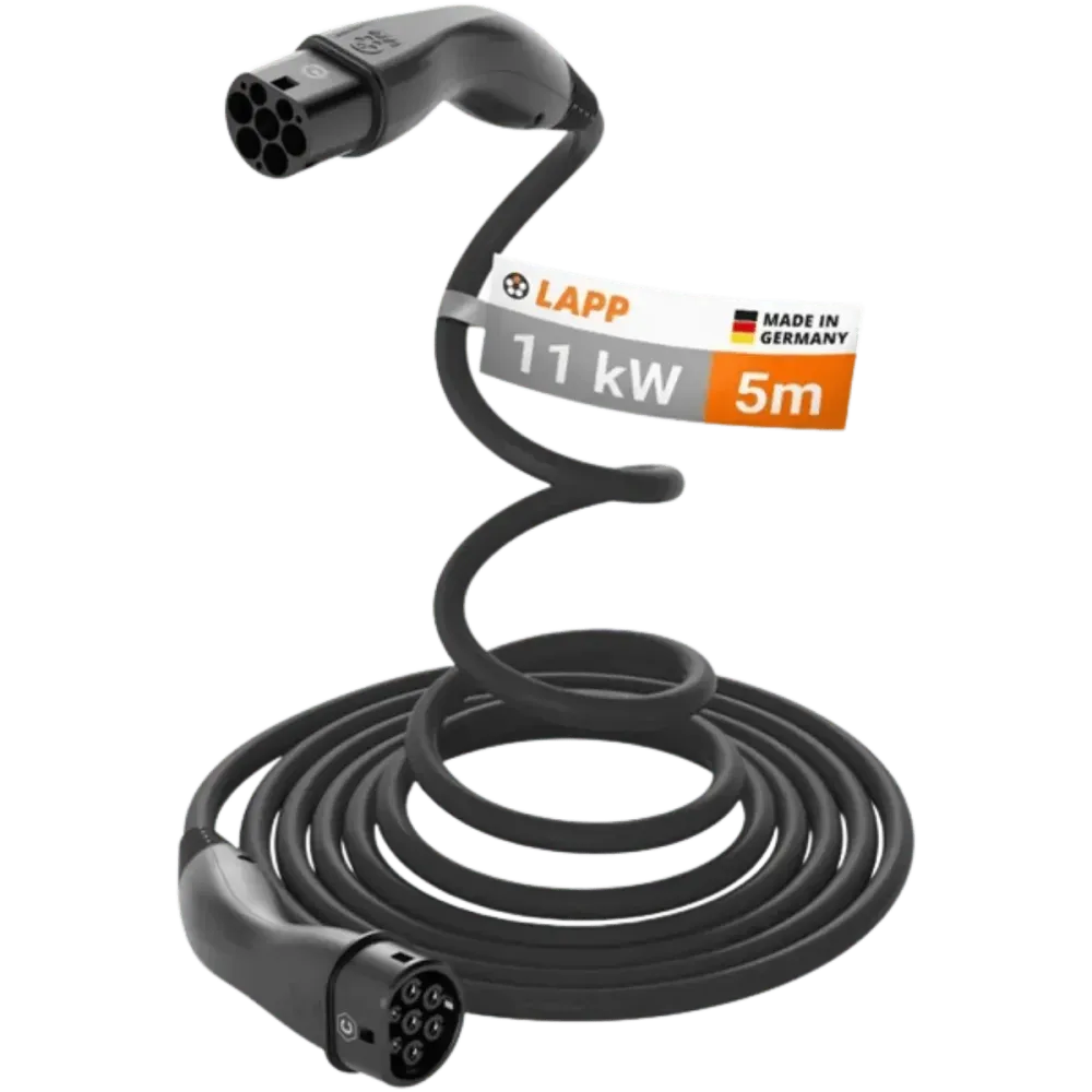 Câble de recharge Helix pour voiture électrique - Type 2 - 11KW - 5M Wentronic