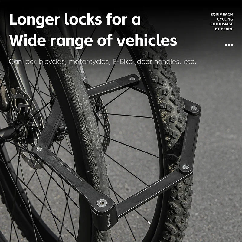 Antivol pliable de 87 cm en acier allié haute sécurité pour VTT, vélo de route, vélo électrique "WEST BIKING - PFL002"