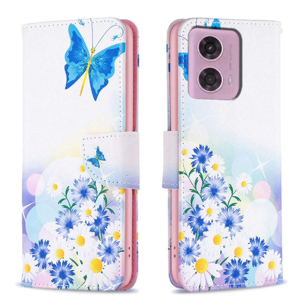 Wonderland Motorola Moto G24 étui à rabat - Papillon Et Fleurs