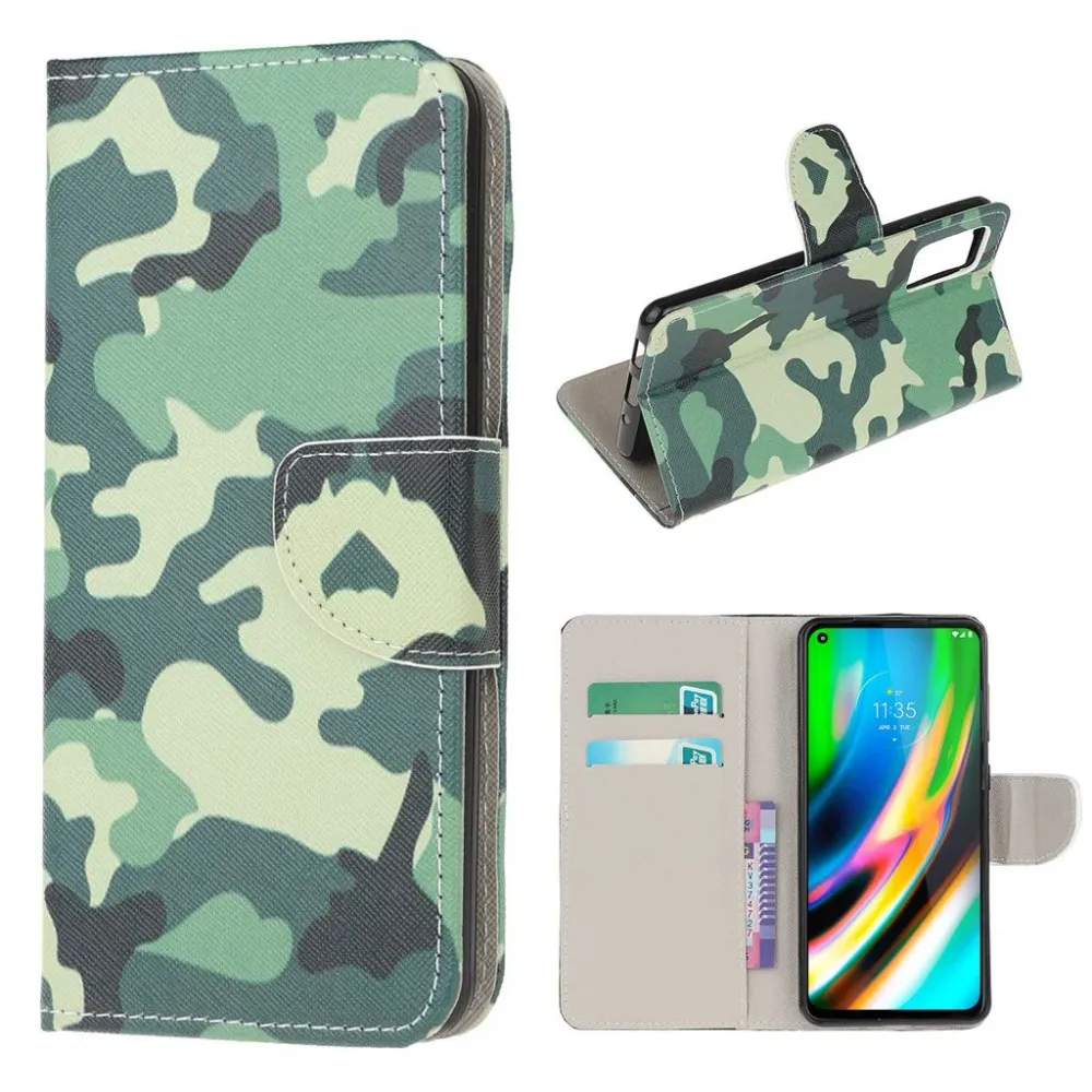 Wonderland Motorola Moto G9 Plus flip case - Camouflage