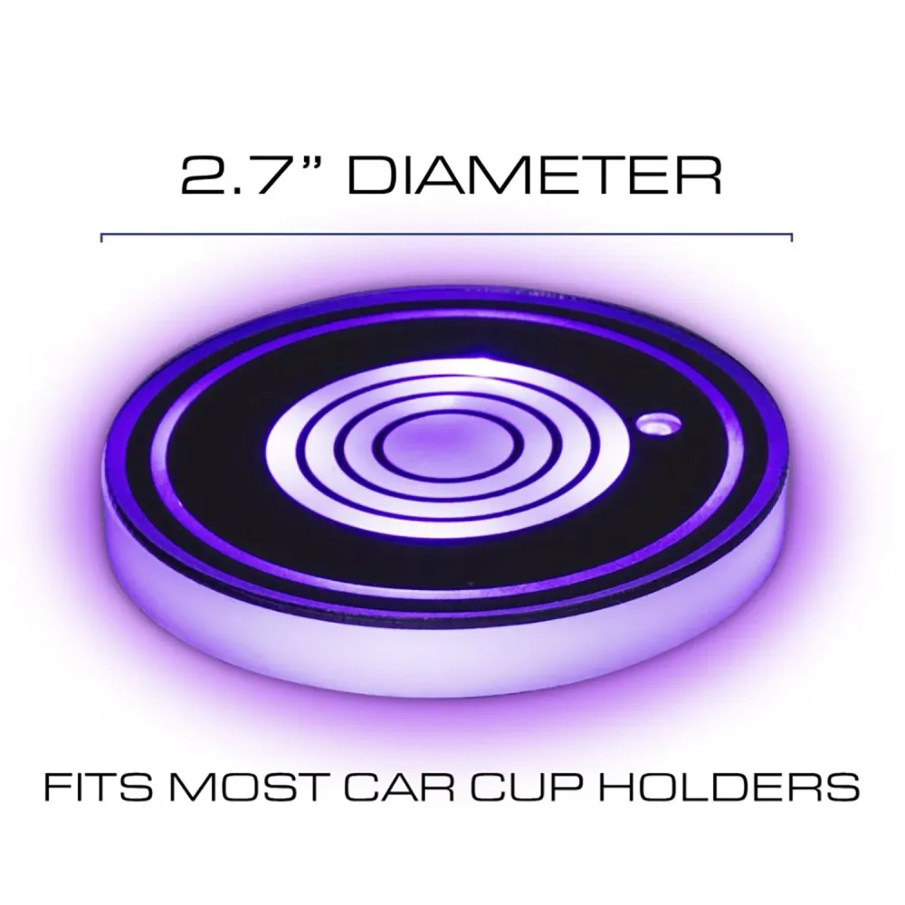 Xtreme - Ensemble de 2 Lumières LED pour Porte-Gobelet de Voiture, 2.7" de Diamètre