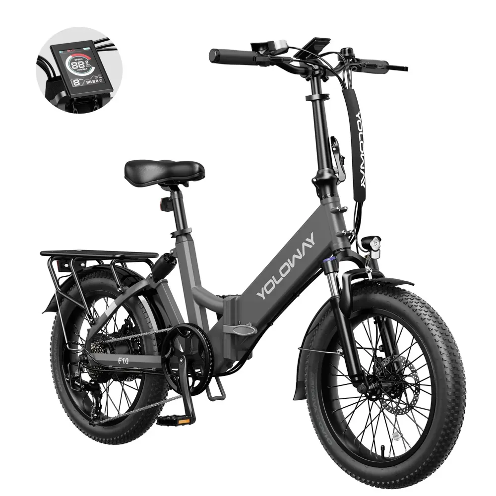 Vélo électrique Pliant Yoloway F10 - Moteur 250W Batteries 36V12.5Ah Pneus De 20*3.0 Pouces Freins à Disque Avant Et Arriè...