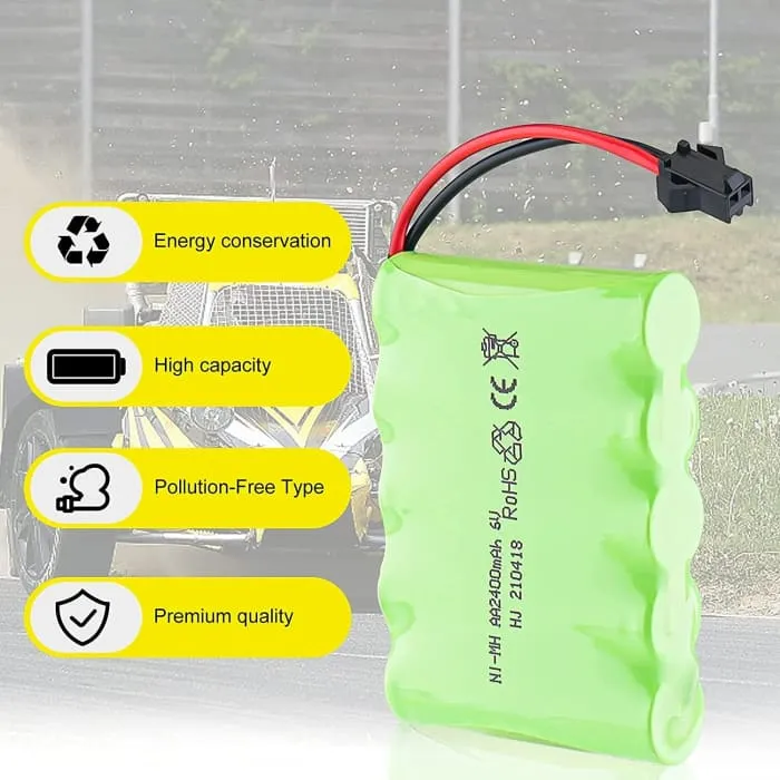 Batterie 6V Ni-Mh 2400 mAh pour télécommande de voiture + câble de charge USB YUNIQUE GREEN-CLEAN-POWER