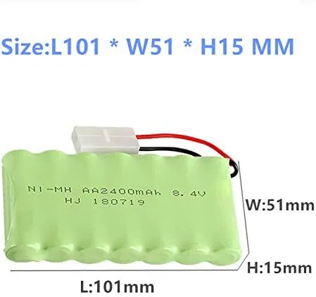 Batterie 6V Ni-Mh 2400 mAh pour télécommande de voiture + câble de charge USB YUNIQUE GREEN-CLEAN-POWER