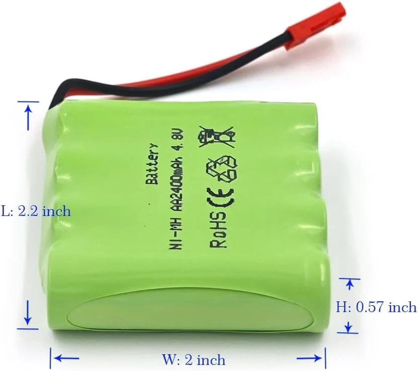Batterie rechargeable 1 pièce 4.8V Ni-Mh 2400 mAh pour télécommande de voiture YUNIQUE GREEN-CLEAN-POWER