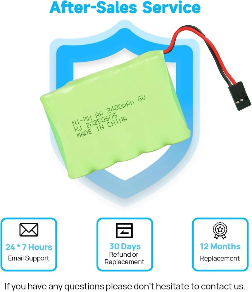 Batterie rechargeable 1 pièce 4.8V Ni-Mh 2400 mAh pour télécommande de voiture YUNIQUE GREEN-CLEAN-POWER