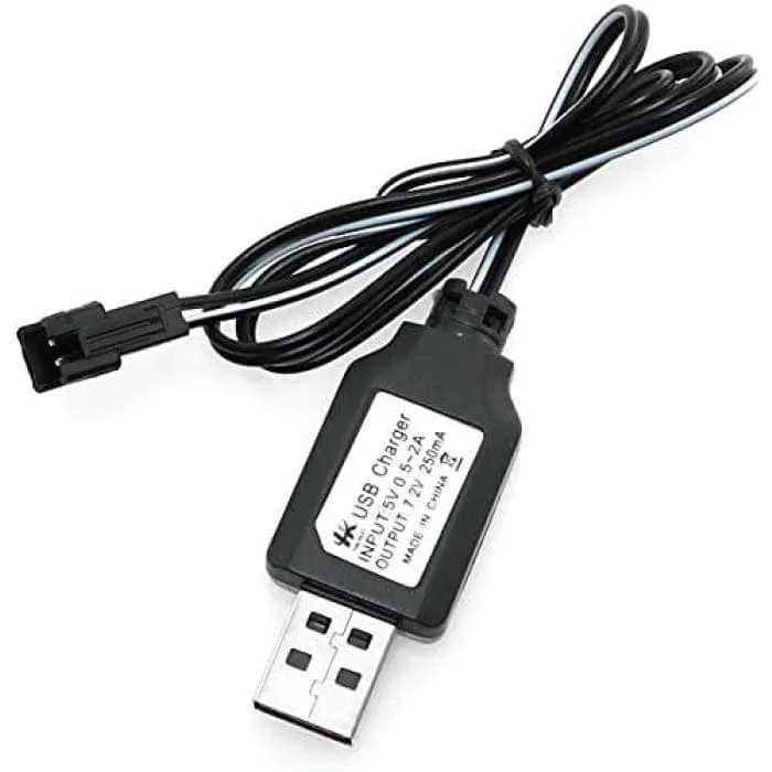 1 pièce SM-2P 250mAh sortie câble de chargeur USB de voiture RC pour batteries 7.2V Ni-Mh YUNIQUE GREEN-CLEAN-POWER