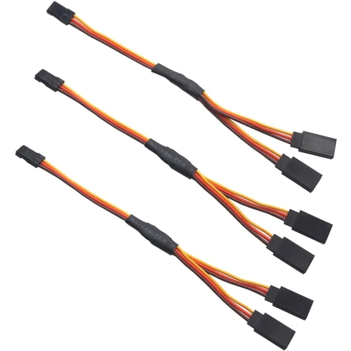 10 pièces câble d'extension servo pour RC 1 à 2 Y 300mm câble métallique 3 broches JR mâle et Futaba femelle pour RC voitu...