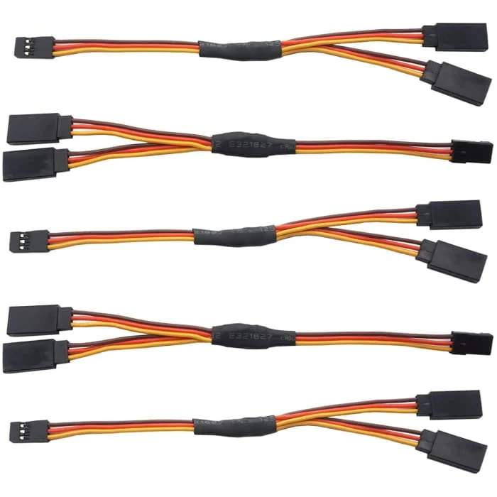 10 pièces câble d'extension servo pour RC 1 à 2 Y 300mm câble métallique 3 broches JR mâle et Futaba femelle pour RC voitu...