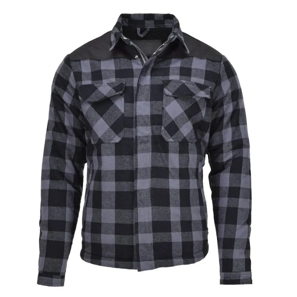Veste de bûcheron militaire allemande MIL-TEC à carreaux à carreaux noir gris torride NEUF