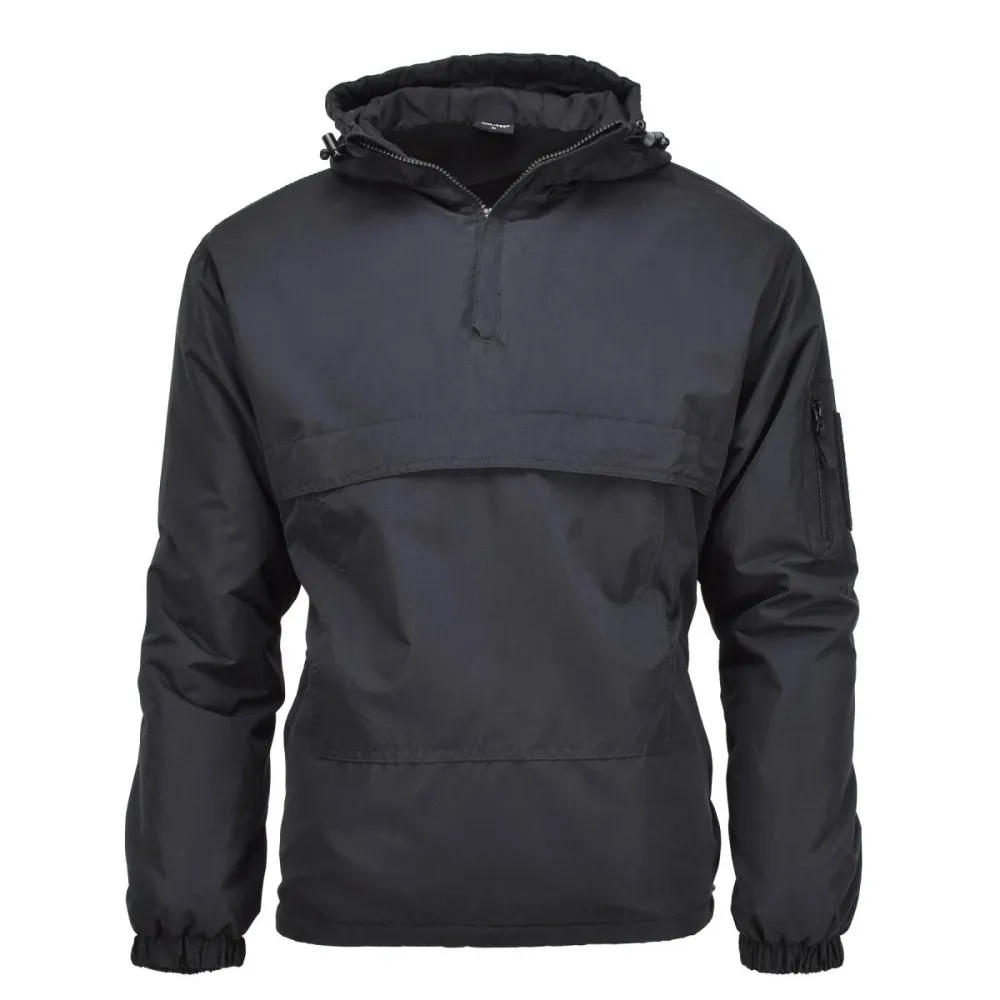 Veste militaire allemande MIL-TEC coupe-vent de combat à capuche doublée polaire noire NEUF