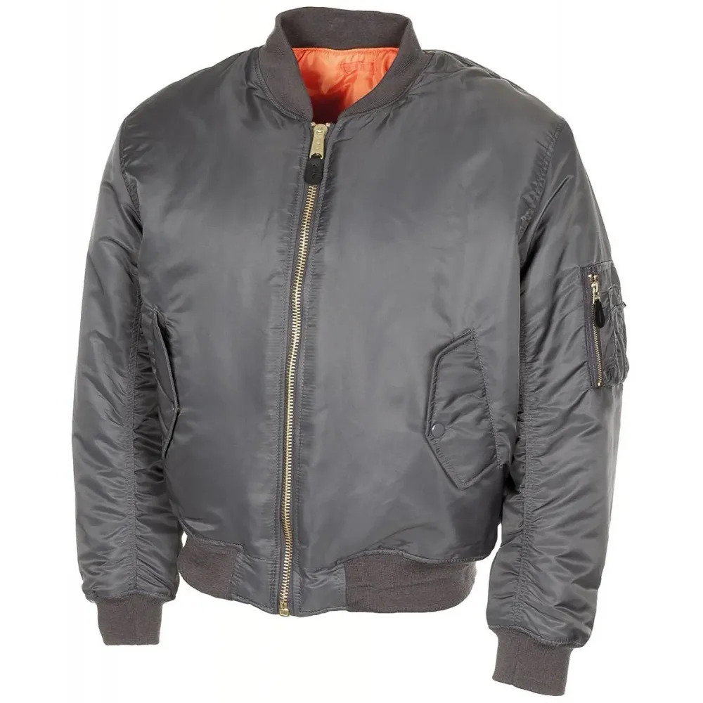 Veste style armée américaine MA1 troupes des forces ériennes bomber coupe-vent gris urbain