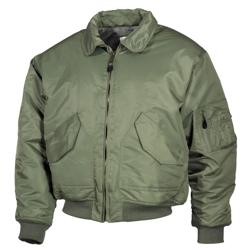 Veste de vol style bombardier de l'armée américaine, uniforme de temps hivernal olive pour équipage des forces ériennes