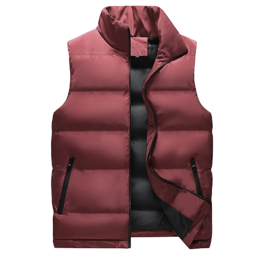 Neck Protection Zipper Men Winter Vest pour Motoneige