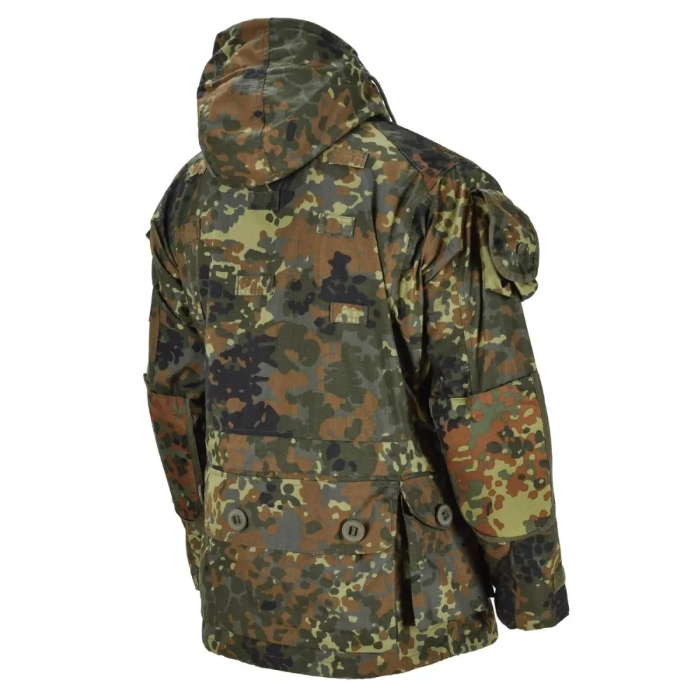 Protection pare-brise Veste de marque Mil-Tec RipStop Smock armée allemande Flecktarn Camo Parka Vêtements pour hommes