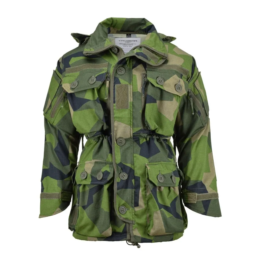 Veste de commando ripstop de style militaire de marque TACGEAR avec fermeture éclair complète et camouflage éclaté Facile...