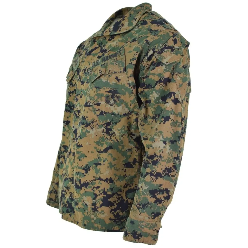 Veste originale de l'armée américaine BDU, chemise à camouflage numérique Woodland, édition militaire en Polyester renforcé