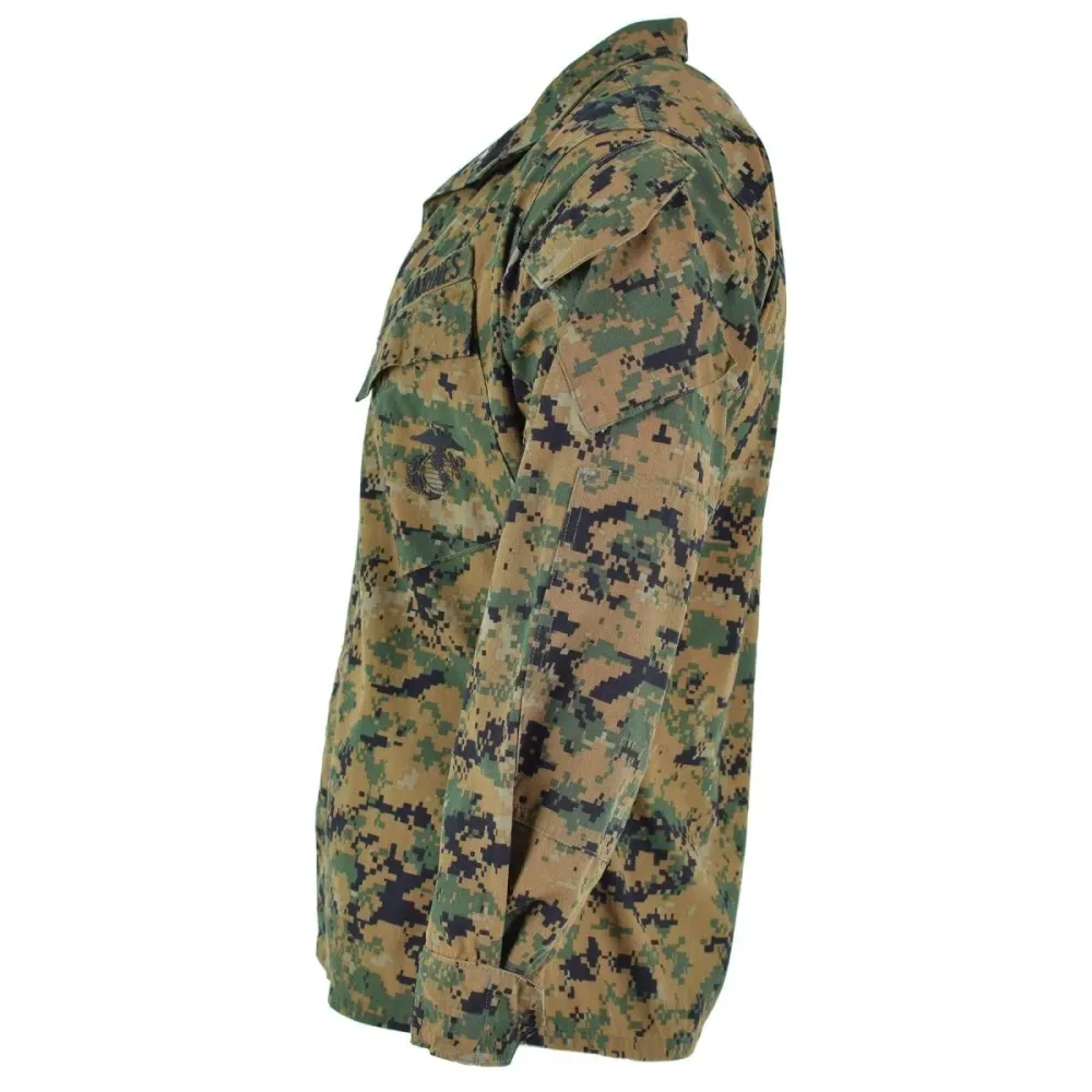 Veste originale de l'armée américaine BDU, chemise à camouflage numérique Woodland, édition militaire en Polyester renforcé