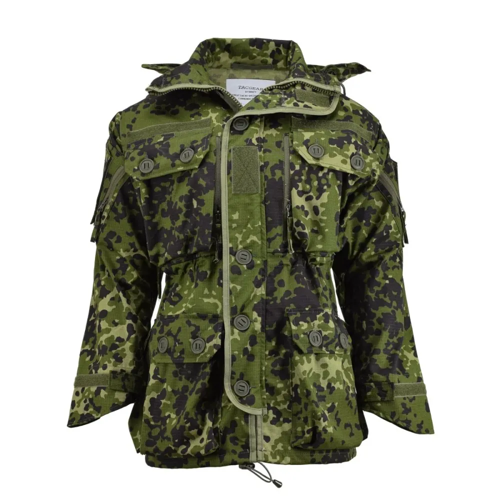 Veste de style militaire danoise de marque TACGEAR, ripstop, camouflage commando M84 avec Revêtement imperméable