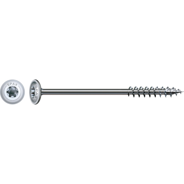 Vis Charpente bois Filetage relatif Tête cylindrique Torx® T-STAR plus Pointe 4CUT Zingué WIROX 8 x 260 mm - SPAX pour Con...